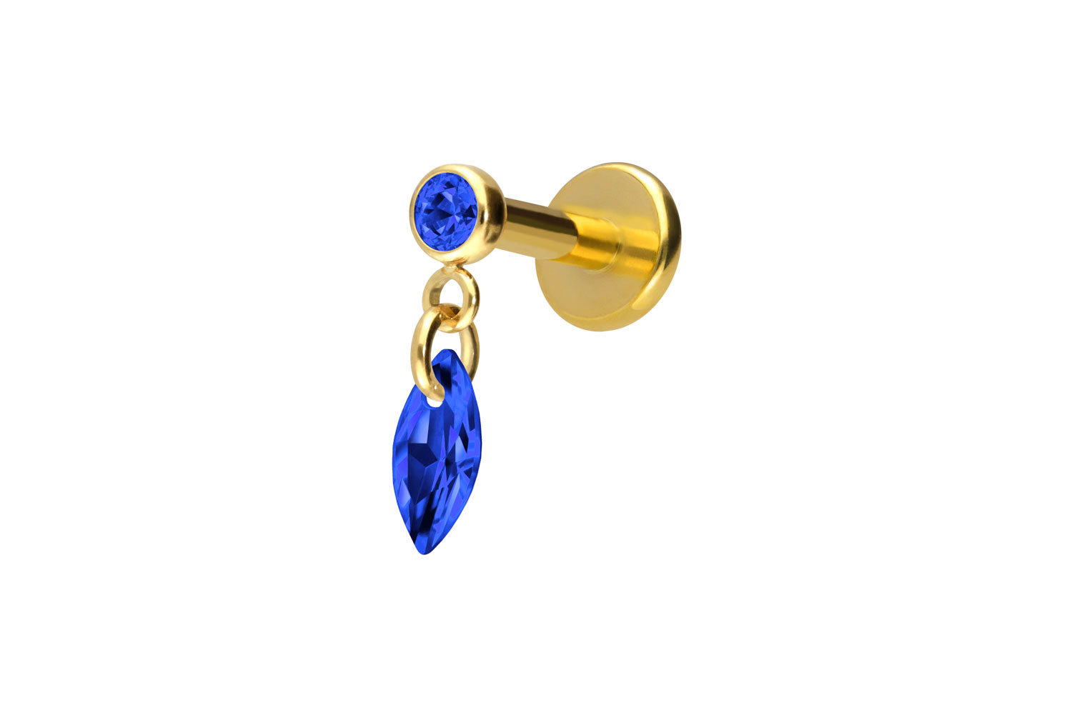 Titan Labret Piercing mit Innengewinde KRISTALLOVAL